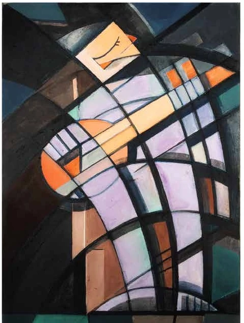 The Devotee, acrylic on canvas by Imrooz Shimu