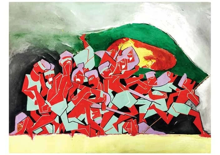 The Story'71, acrylic on canvas